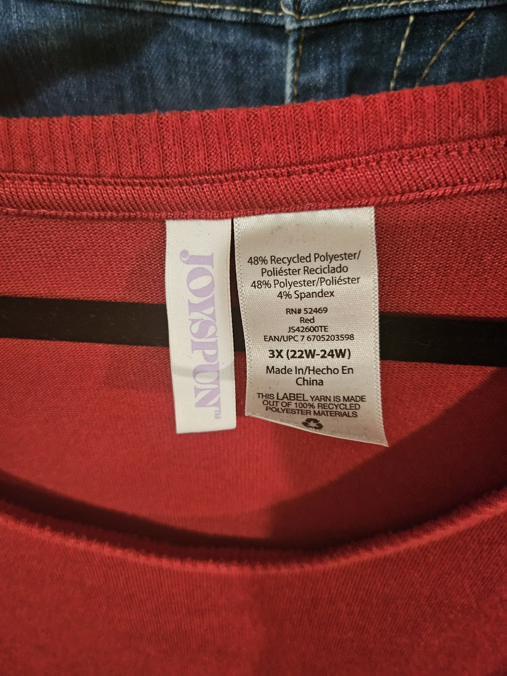 Joyspun Red Crew Neck Sweater - 3X